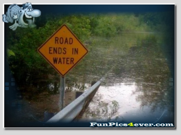 Roads End in Water